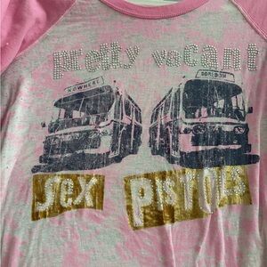 Pretty Vacant Girls' Pink Graphic Tee with Rhinestones